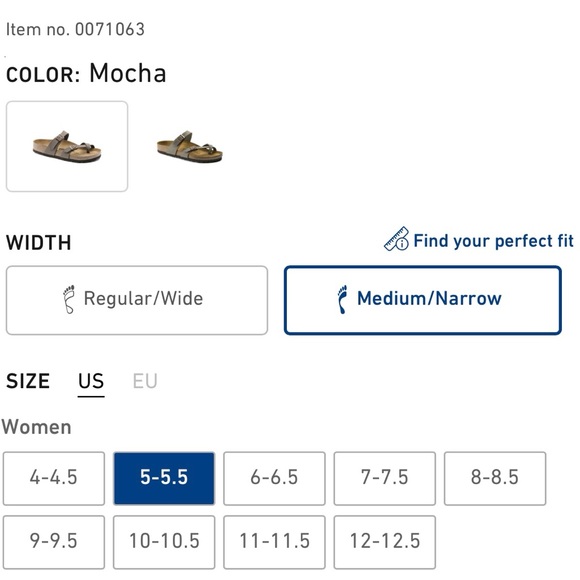 Birkenstock Sandals brand new tried on 1x indoors, color isn’t for me. Narrow - Picture 2 of 2